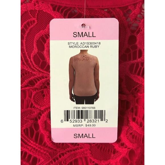 NWT Adrianna Papell Small Moroccan Ruby Lace Front Sleeveless Blouse - Picture 3 of 4